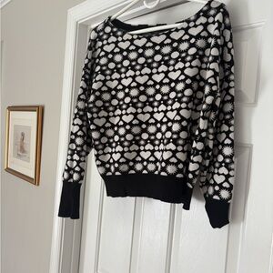 Anthropologie Black and White Graphic Sweater